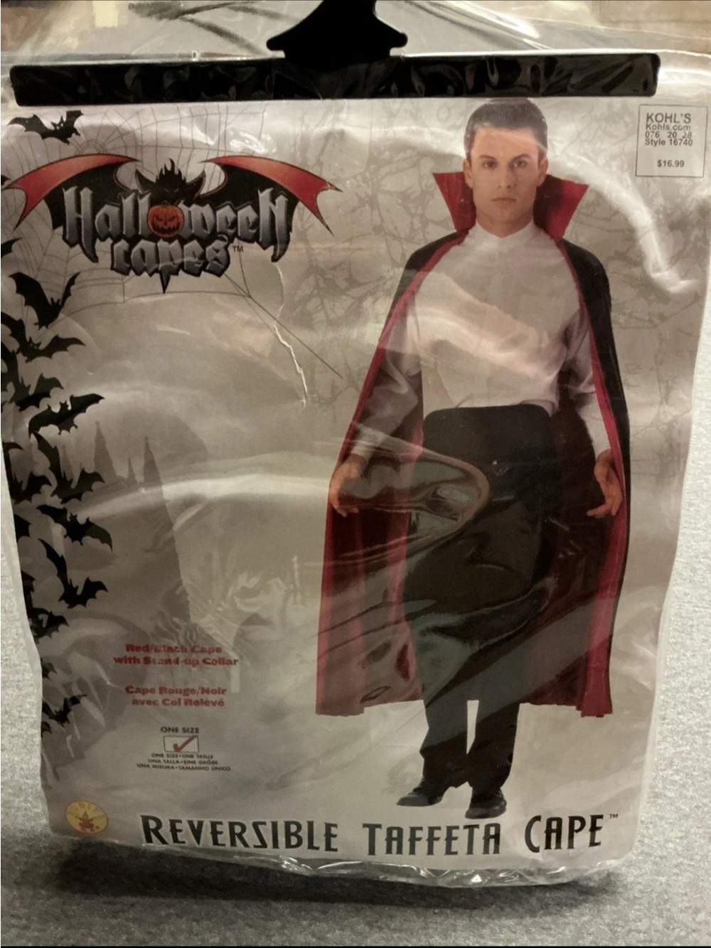 Rubies Reversible Halloween Cosplay Vampire Dracula Taffeta Cape SEE PICS-USED